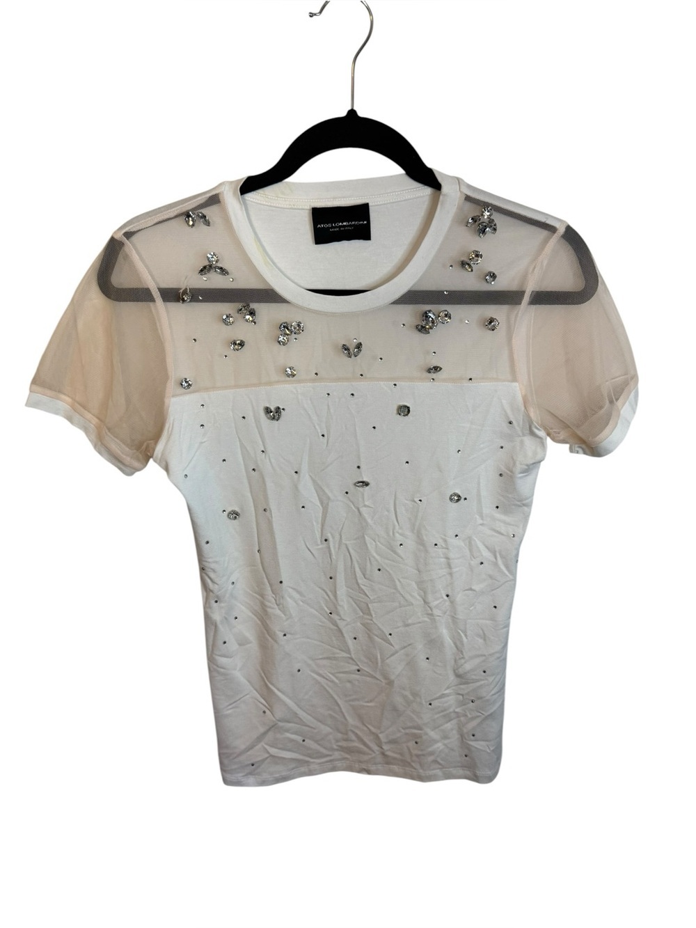 Atos Lombardini Mesh Jeweled Tee